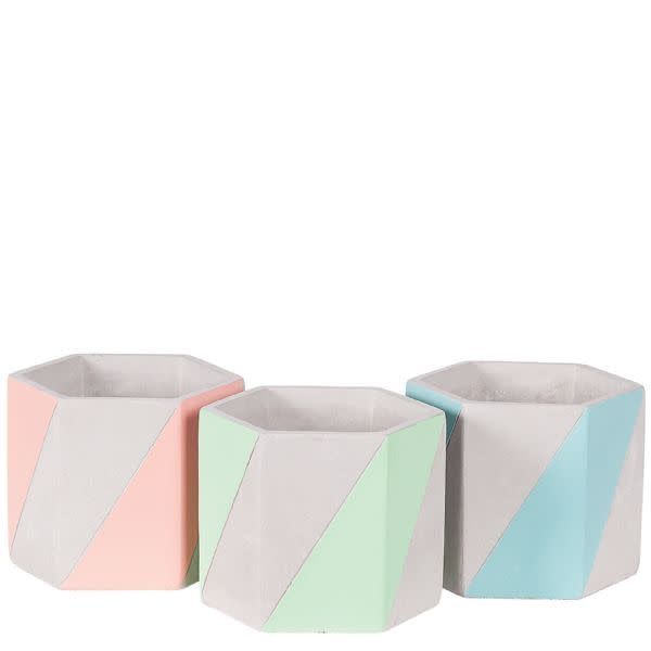 40% off was $6 now $3.59. 4.25” X 4.25” HEXAGON CEMENT CORAL STRIPES