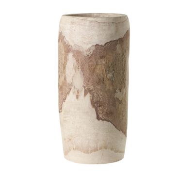 15”H X 6-7.5”W WOOD YUCCA POT/VASE