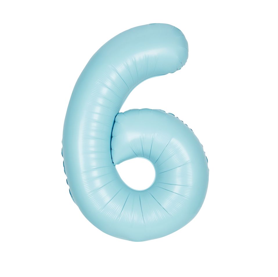 34" MATTE BLUE FOIL BALLOON NUMBER- 6