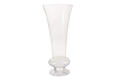 40% off was $160 now $95.99. 27.5”H X 11.5” GLASS CENTERPIECE DARIO VASE