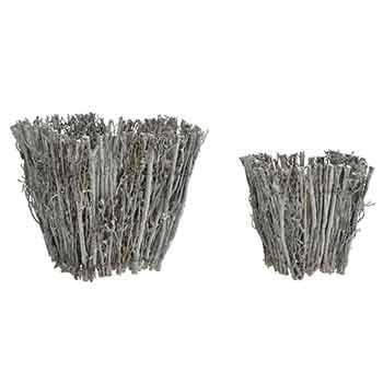 VINE MOSS BASKET SET 4.75” X 4.75” AND 6.75” X 6.75”, SET OF TWO