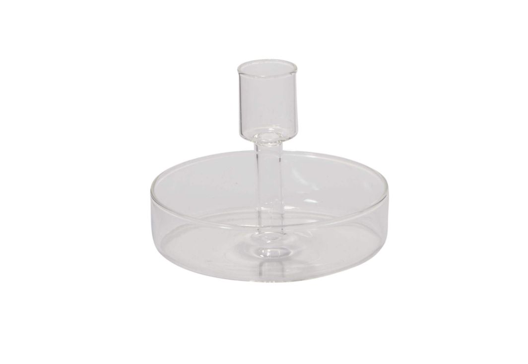 3.5"h x 4.25" GLASS ADELINE CANDLEHOLDER