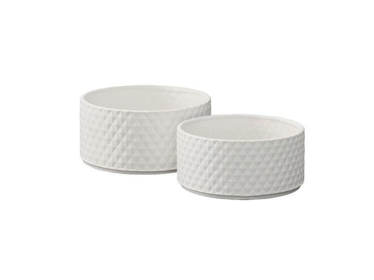 50% off was $55 now $27.50. 6.25”H X 13.25” LARGE MATTE WHITE LOW CERAMIC CYLINDER GEOMETRIC