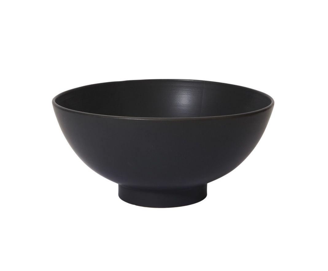 7.75”H X 16” BLACK CERAMIC COMPOTE FORTIS BOWL