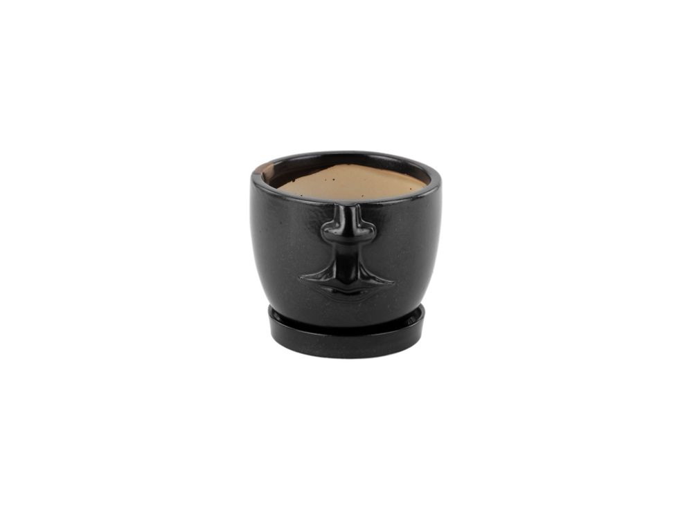4.75" L x 4.75" W x 4.5" H BLACK FACE POT 50% off was $12 now $6.