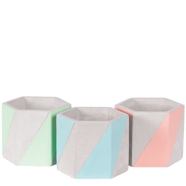 40% off was $4 now $2.39. 3.5” X 3.5” HEXAGON CEMENT CORAL STRIPES