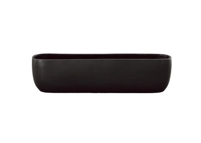 6”H X 24”L BLACK EXTRA LONG AND LOW CERAMIC WITH OVAL CORNERS