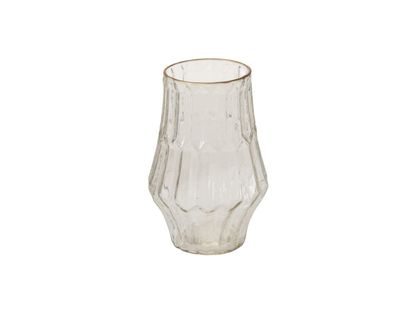 6.75”H X 4.5” CLEAR GLASS KATHERINE VOTIVE WITH GOLD LIP