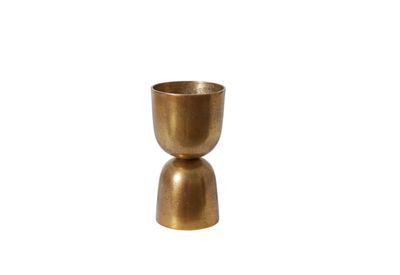 14.75”H X 7.75” GOLD METAL LUMOS FOOTED URN