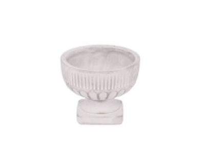 3.75”H X 4.75” WHITE WASH TERRACOTTA COMPOTE/PEDESTAL