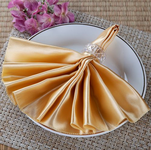 20” X 20” GOLD SATIN CLOTH NAPKINS 6PCS PER PACK