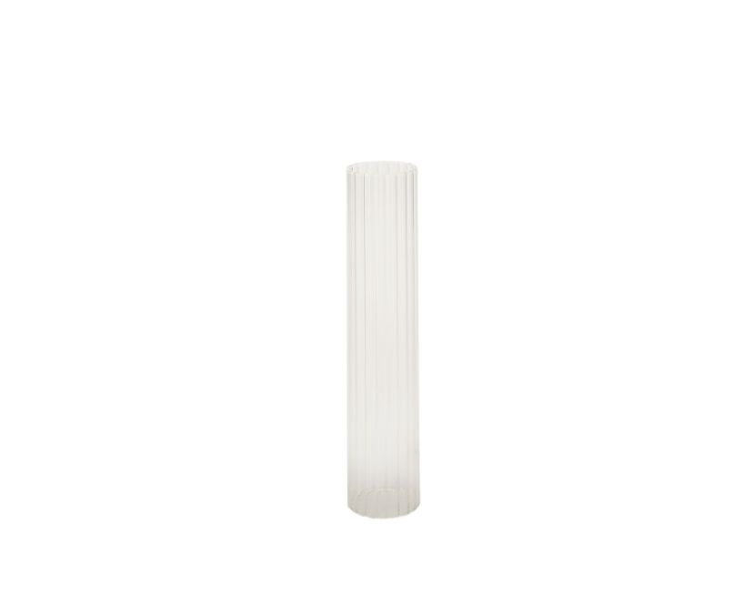 50% off was $6. now $3. 10” X 2.5”D PLEATED HURRICANE CHIMNEY CANDLE HOLDER (OPTIC LIKE)