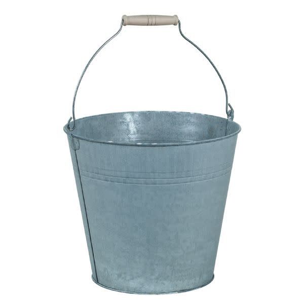 40% off was $15 now $9. 11.75”H X 10.75” ROUND HARBOUR GRAY METAL BUCKET WITH HANDLE 18”HIGH