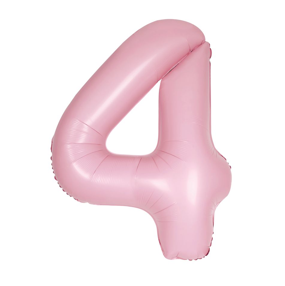 34" MATTE PINK FOIL BALLOON NUMBER -4