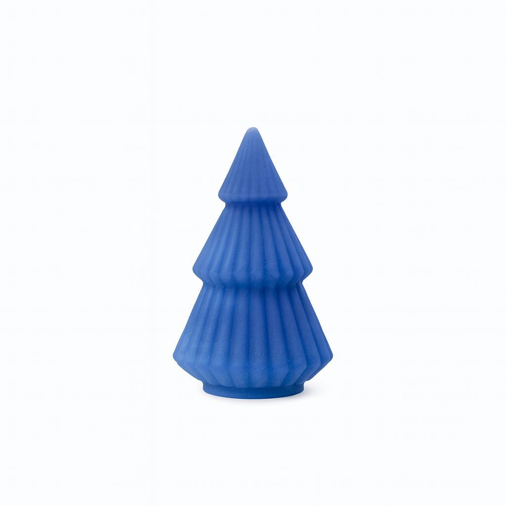 10.75”H X 6” BLUE GLASS CHRISTMAS TREE, reg $18.59