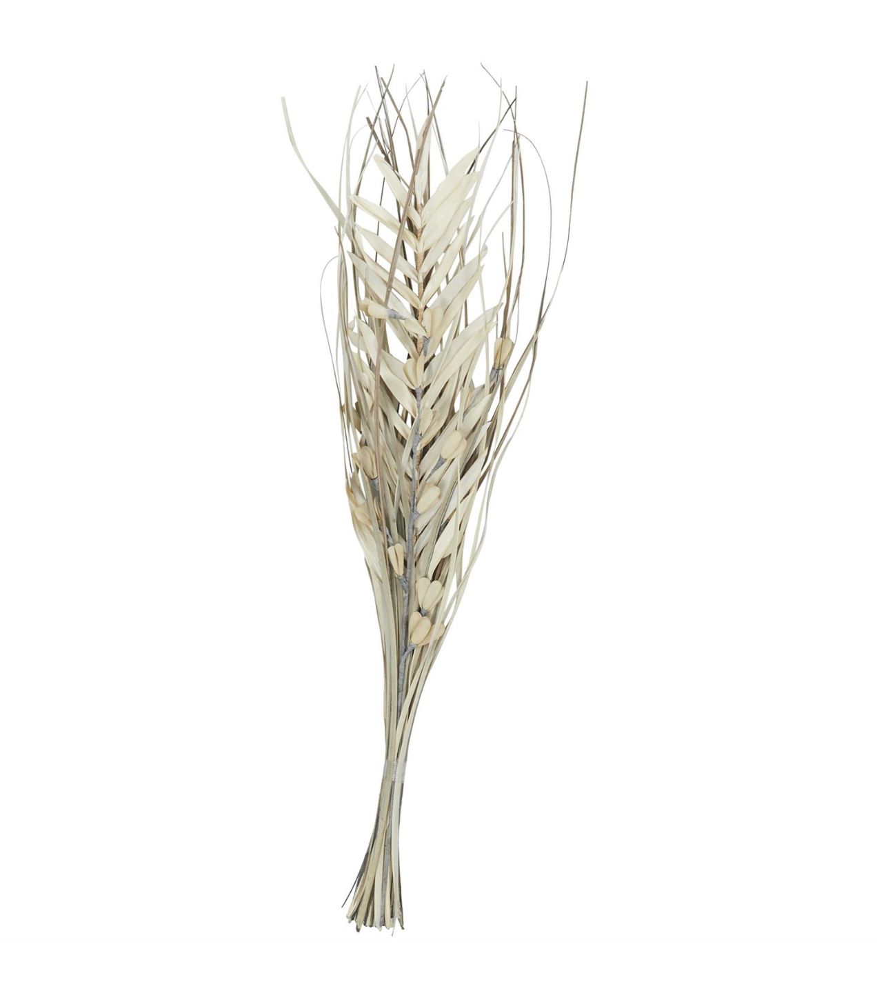 40” x 10” x 2” BEIGE DRIED PLANT PALM LEAF HANDMADE TALL FLORAL GRASS BOUQUET NATURAL FOLIAGE WITH GRAY ACCENTS