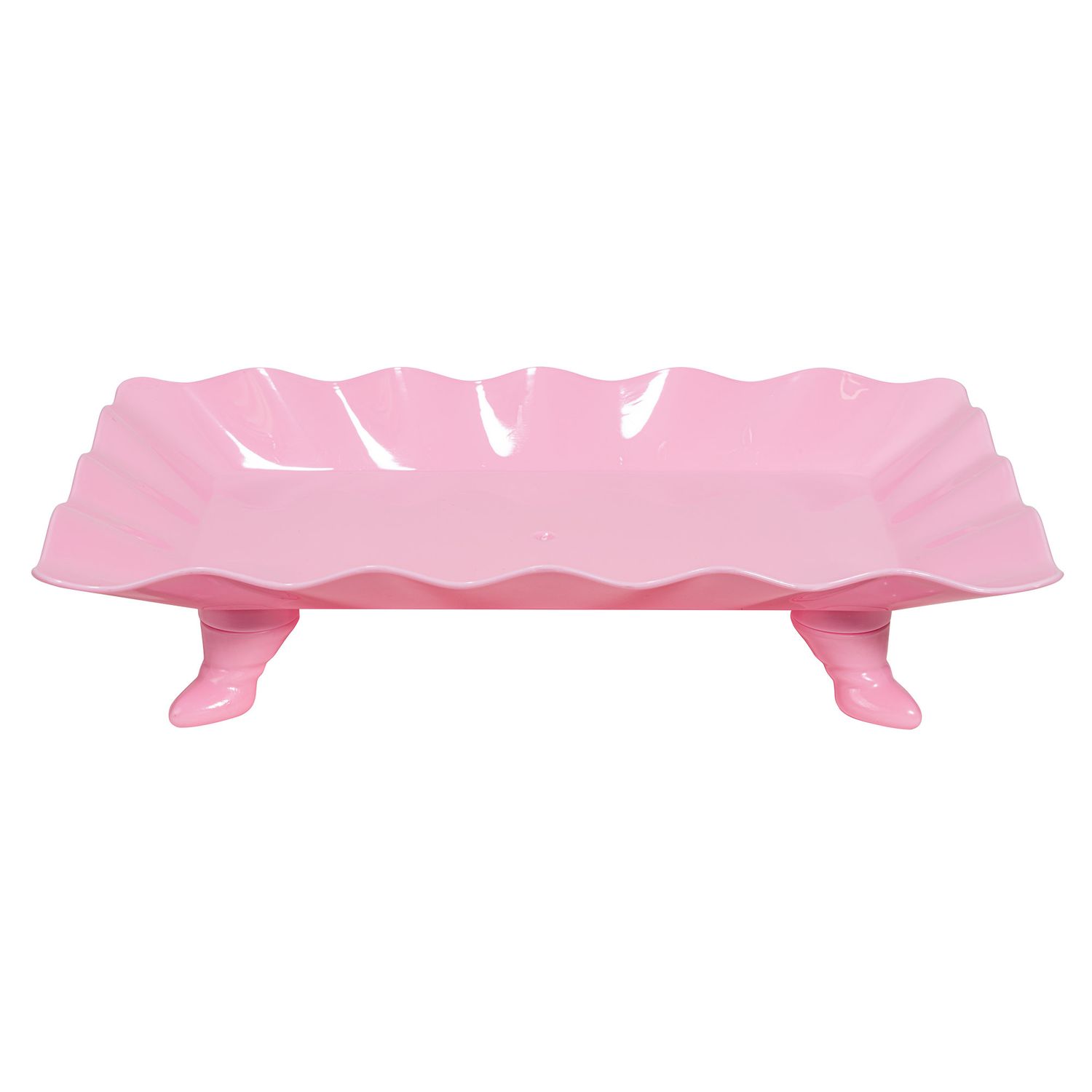 10¾" x 6¾" x 2¼"  PLASTIC SCALLOPED TREAT STAND-ASSORTED, REG $6.99
