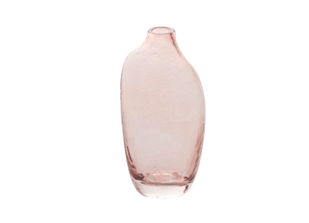 5.75”H X 2.25” PINK GLASS BRIELLE BUDVASE