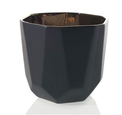 6.5"H X 7" BLACK CERAMIC BENITO VASE