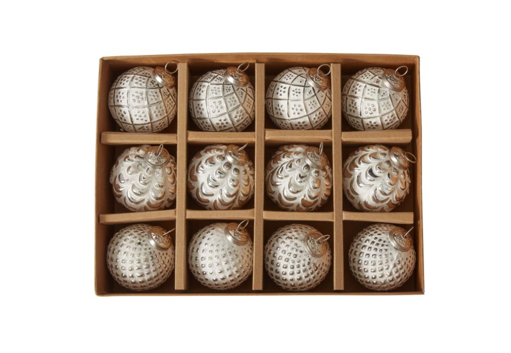 3.25”d GLASS ,  CHRISTMAS ORNAMENTS, reg $34.99