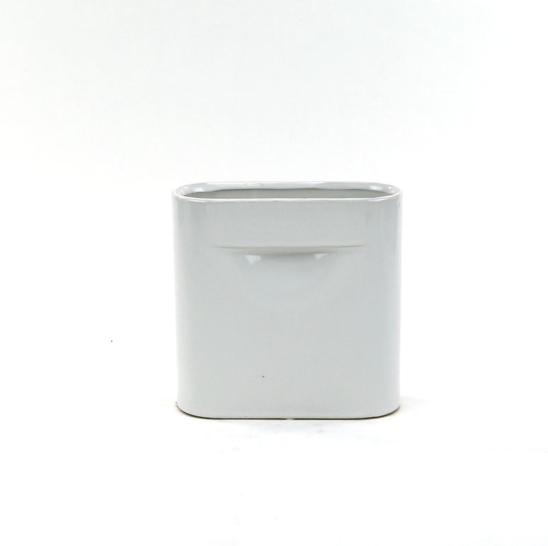 40% off was $20 now $12. 7.5”H X 7.5” X 3” MATTE WHITE CERAMIC PORTFOLIO VASE