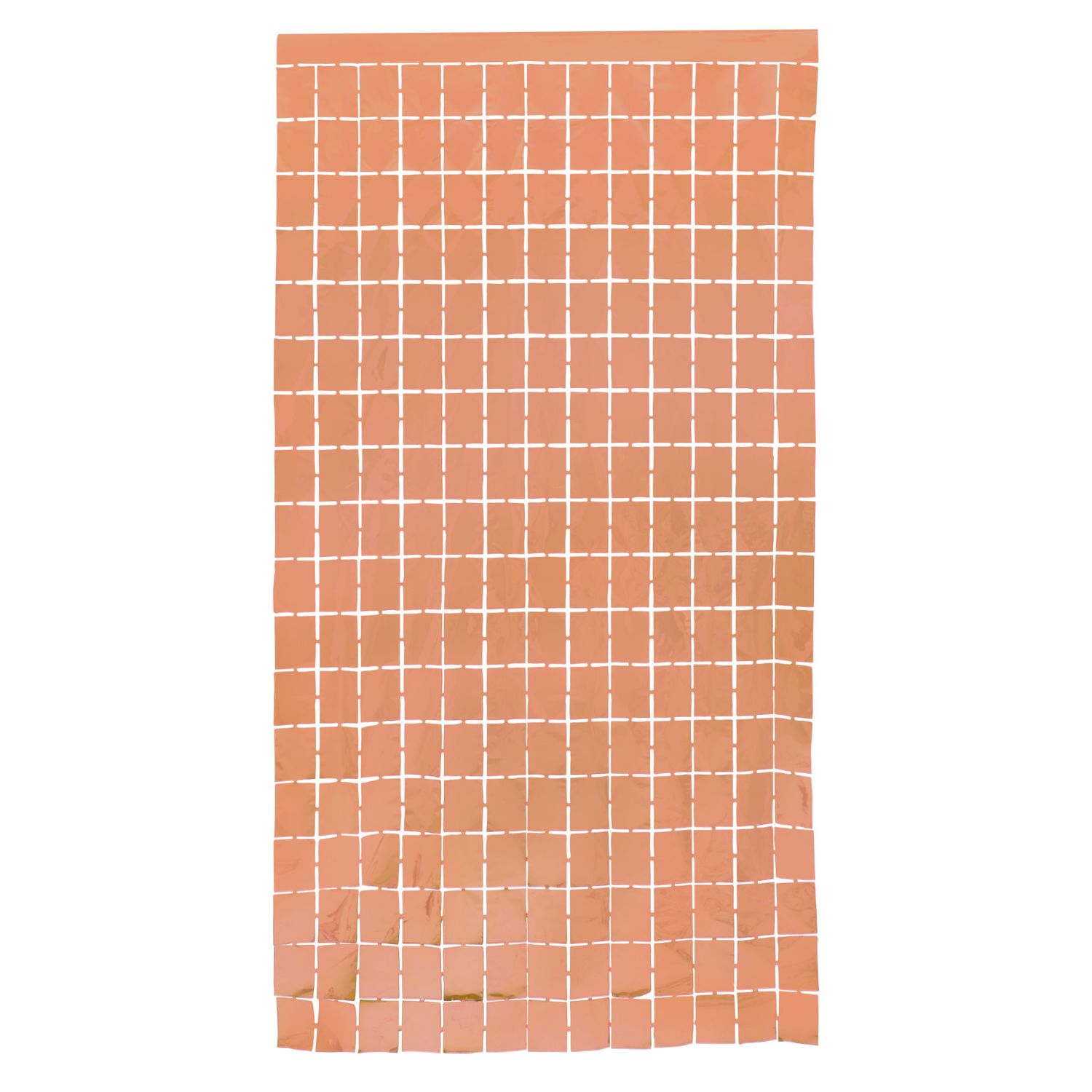 78” x 38" ROSE GOLD METALLIC SQUARE FOIL CURTAIN
