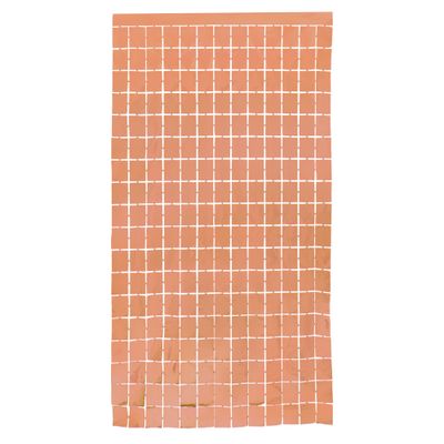 78” x 38" ROSE GOLD METALLIC SQUARE FOIL CURTAIN
