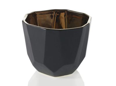 3.75"h x 4.5" BLACK CERAMIC BENITO POT