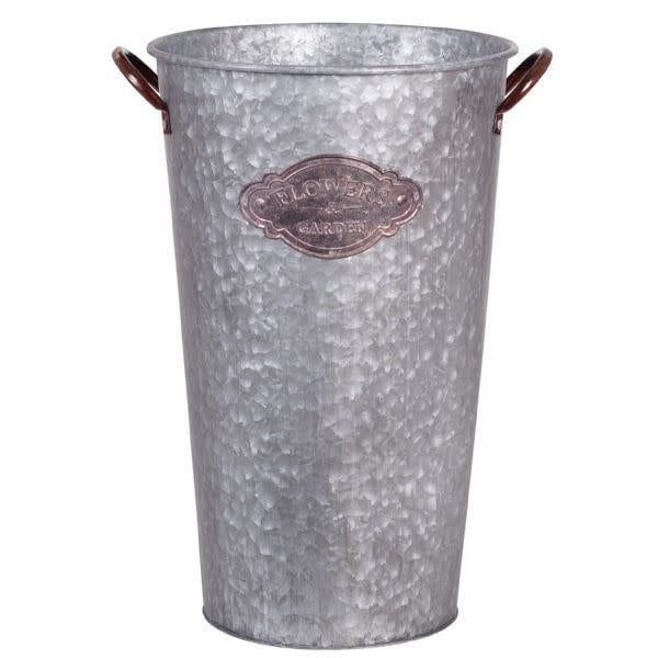 ROUND METAL W/COPPER HANDLE 9.5" X 16"