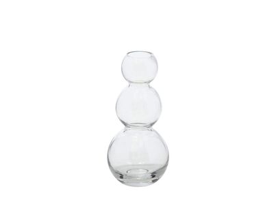 40% off was $12 now $7.19. 7.75”H X 3.5” CLEAR GLASS TREBLE STACKED VASE