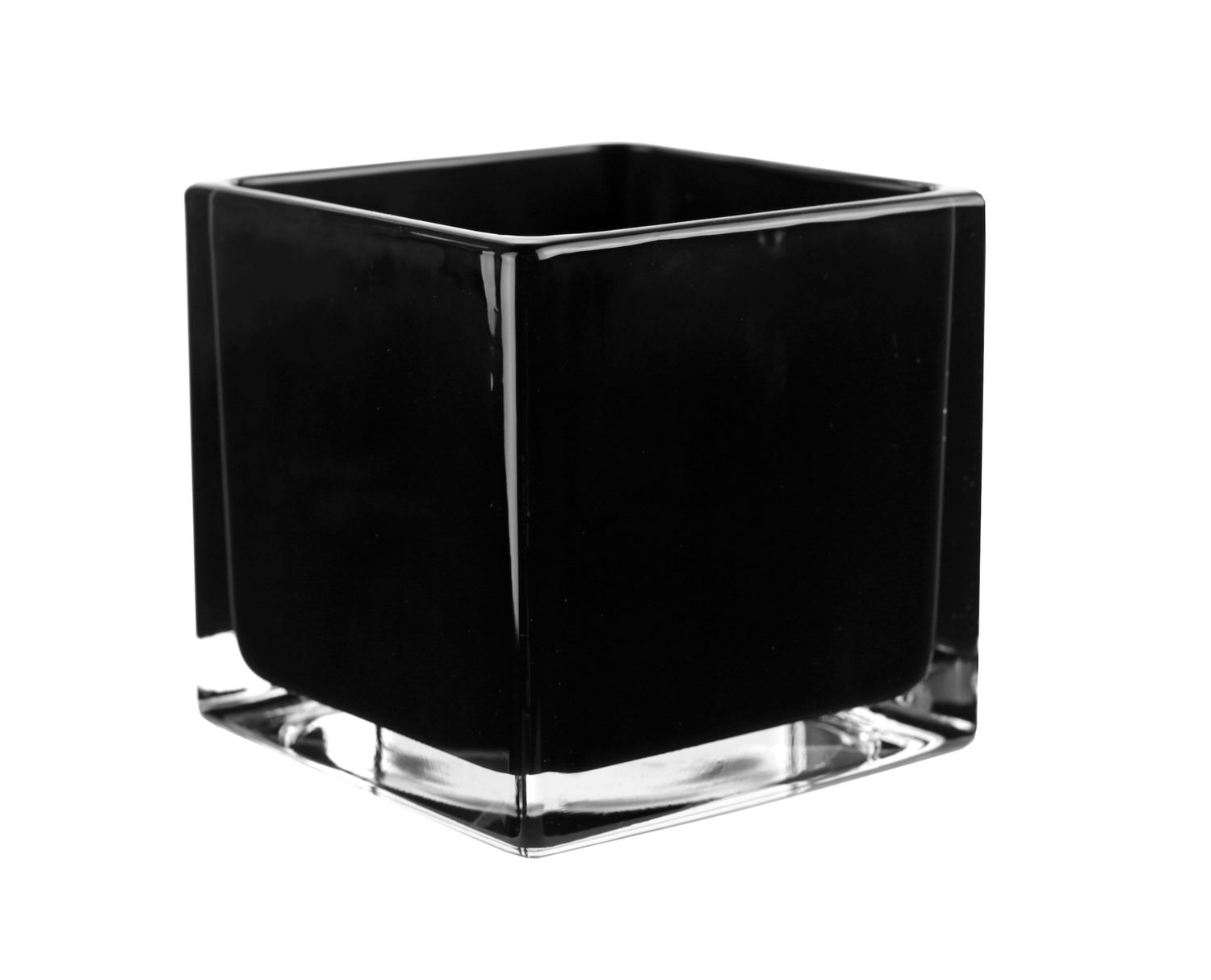 4’ X 4” X 4”  BLACK GLASS CUBE (NOT LAYERED)