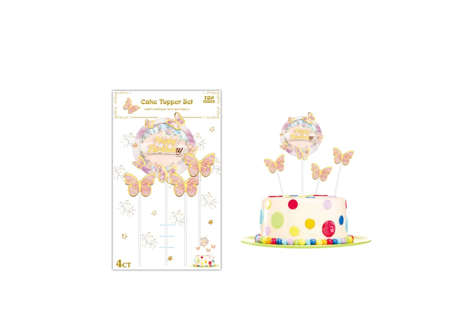 BUTTERFLY CAKE TOPPER 6 PCS