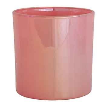 6” X 6” PINK CERAMIC IRIDESCENT CYLINDER