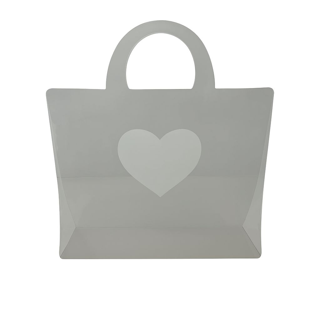 14" x 15.5" x 5" CLEAR BAG W OPEN HEART DESIGN