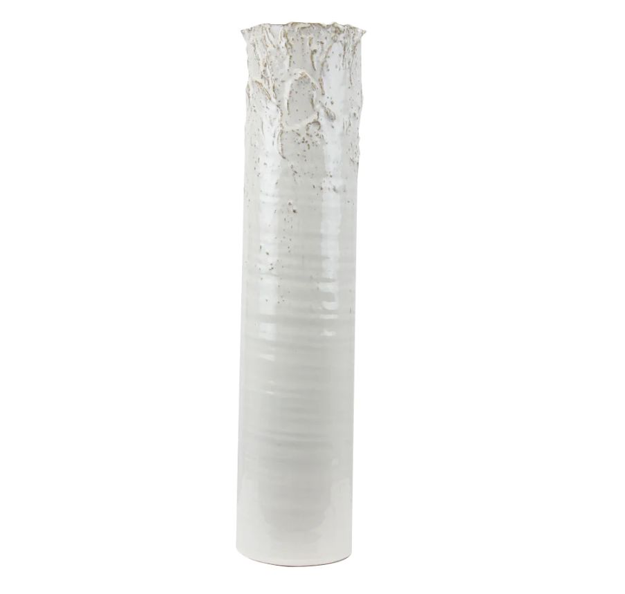 40% off was $40 now $24. 22.5”H X 5.5” ASPEN WHITE CERAMIC PLANTERS