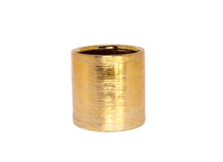 8” X 8” GOLD CERAMIC ETCH CYLINDER