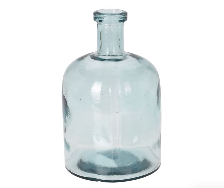 9.5”h x 6” GLASS RECYCLED BUDVASE, REG $19.99