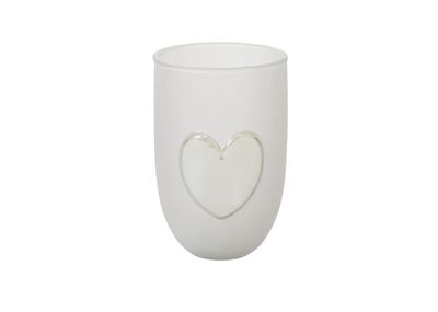 50% off was $15 now $7.50. 6”H X 4” GLASS HEARTS AGLOW VASE/VOTIVE