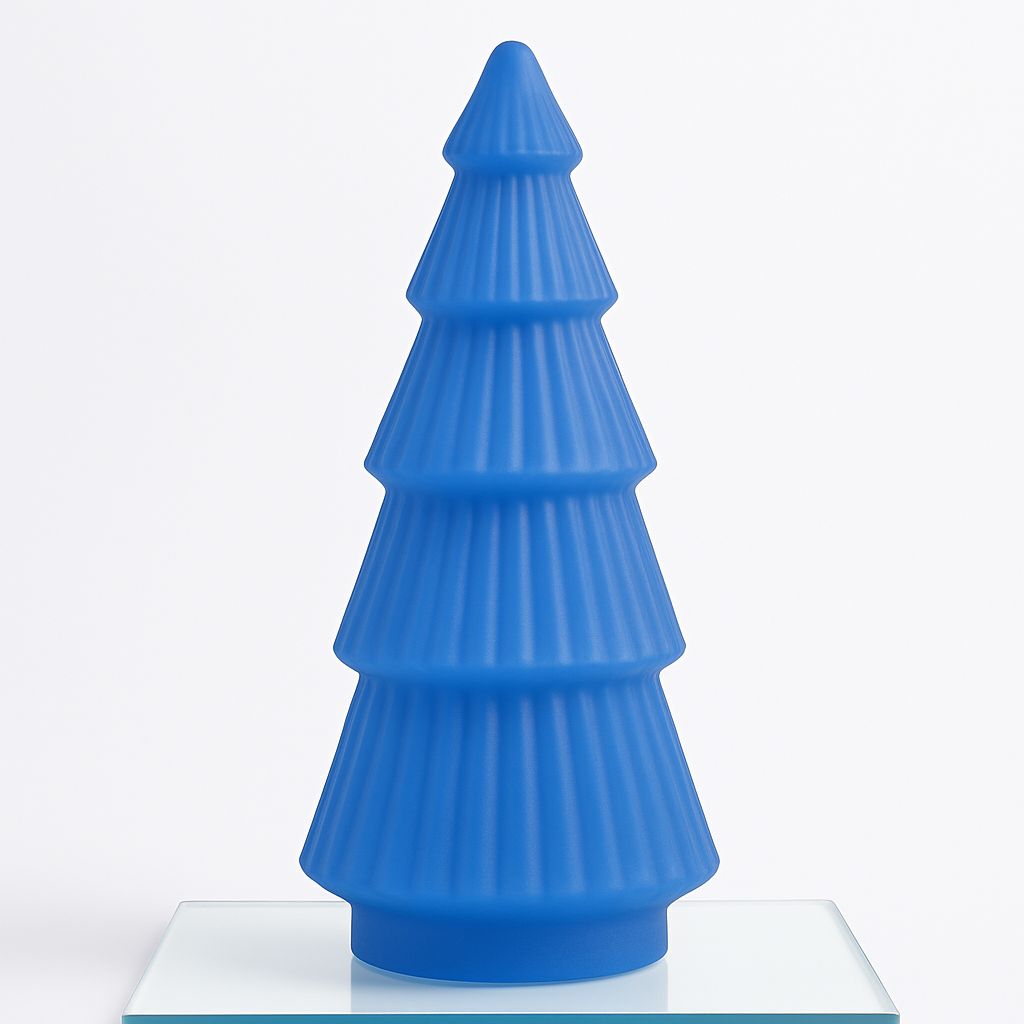 21.3”H X  8.3” BLUE GLASS CHRISTMAS TREE