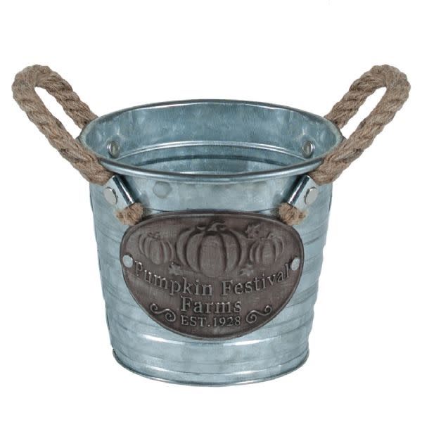 "PUMPKIN FESTIVAL" METAL CONTAINER 4.75" X 4.25", NO DISCOUNT