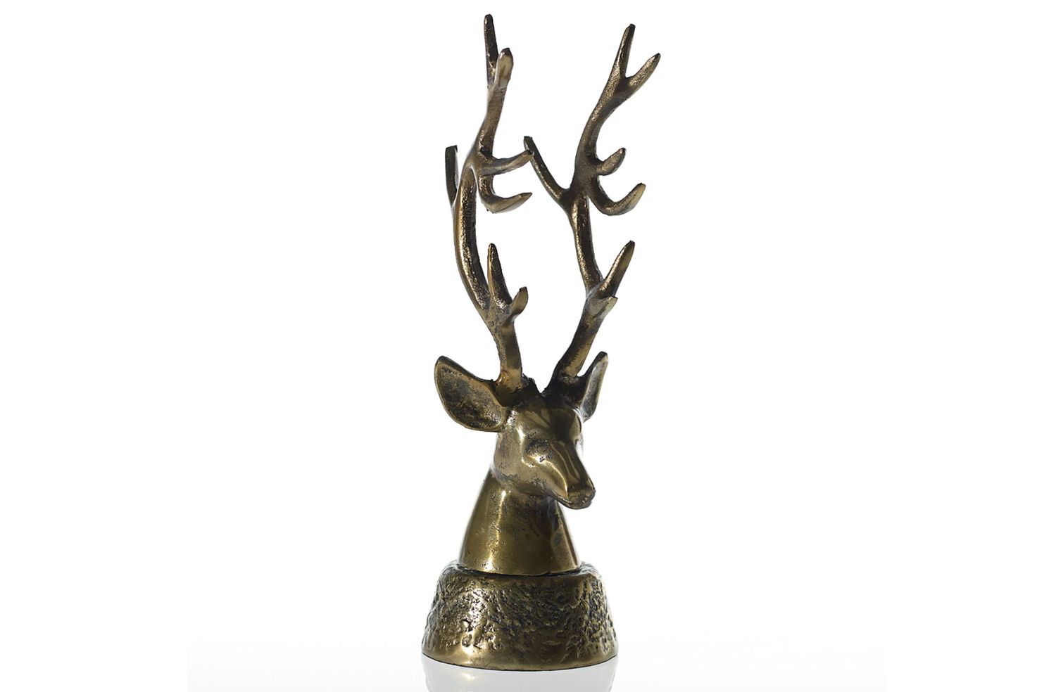 15.25"H X 7.25" X 5" BURNT SILVER METAL DEERHEAD