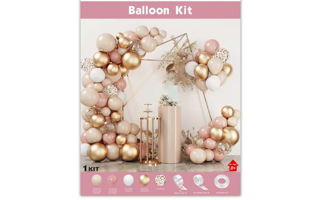 ROSE GOLD LATEX BALLON KIT MIX