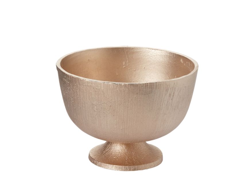 5.75"H X 8" CHAMPAGNE METAL CALEDONIA COMPOTE