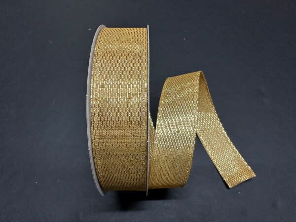1.5: X 50 YDSGOLD WOVEN METALLIC RIBBON, reg $16.99