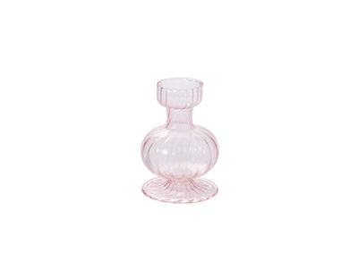4”H X 3” PINK GLASS BOUTIQUE BUDVASE