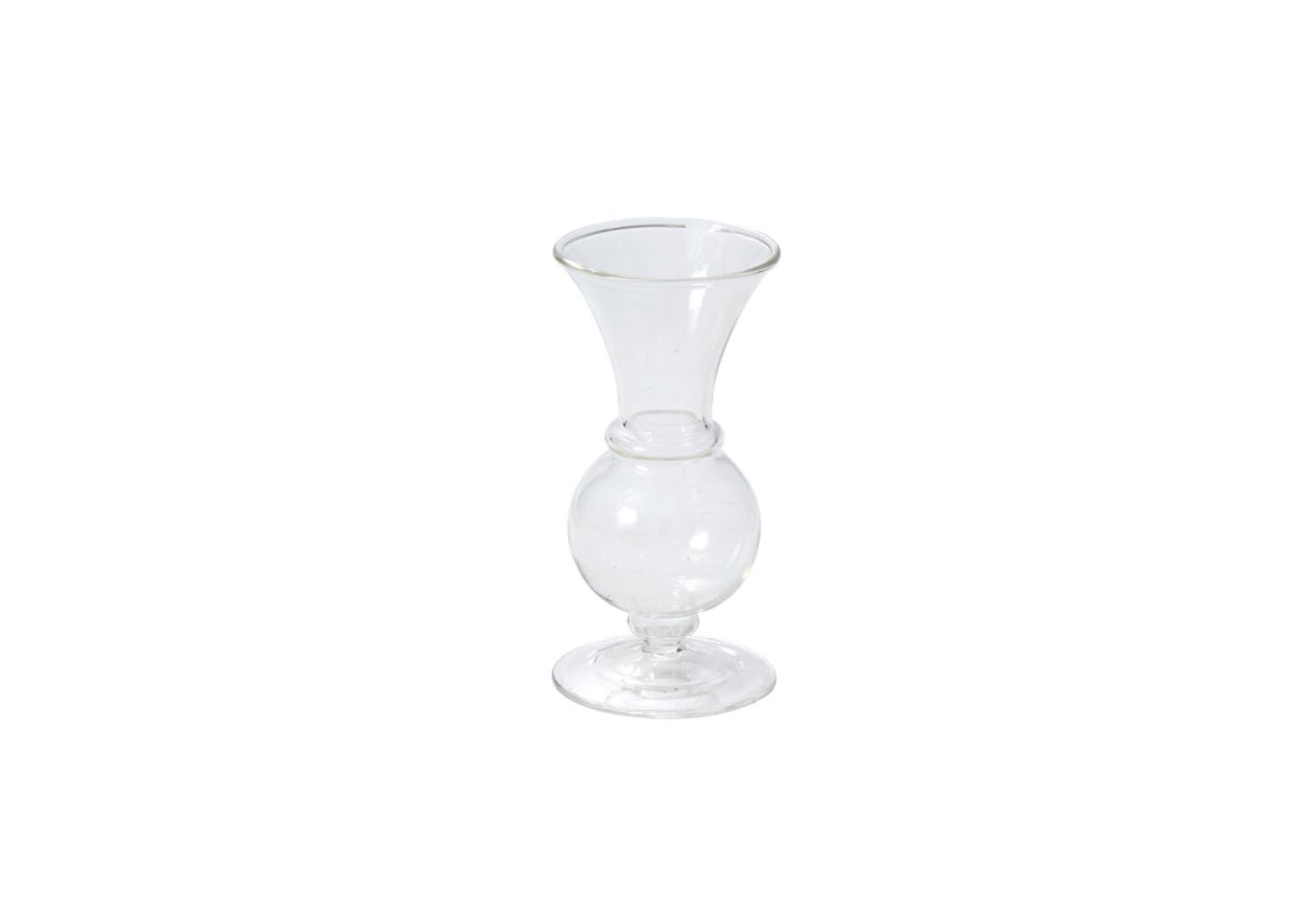 50% off was $8 now $4. 4.75”H X 2.5” CLEAR GLASS QUEENSLAND BUDVASE