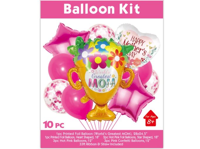 “GREATEST MOM” MYLAR BALLOON KIT