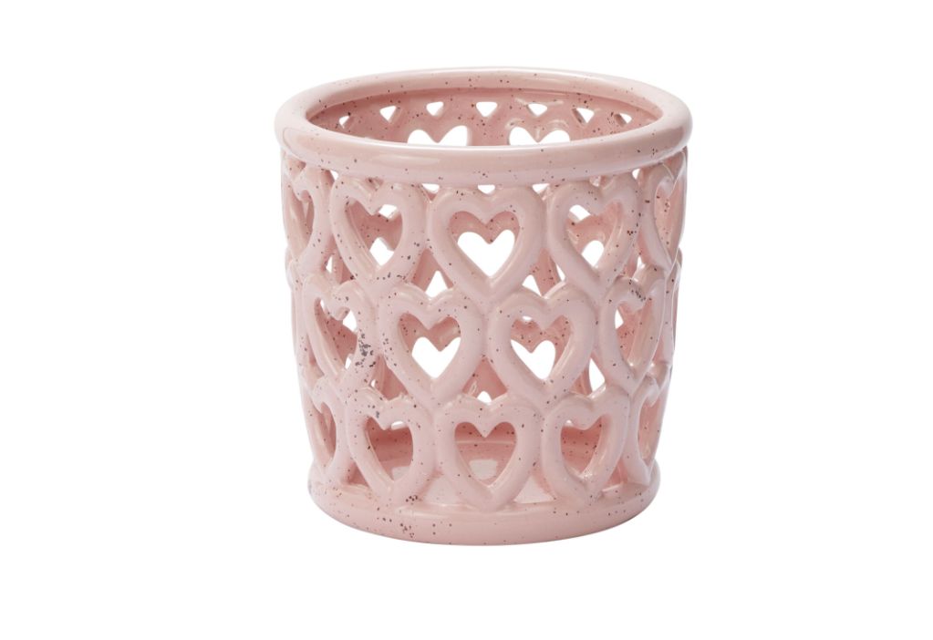 40% off was $23.50 now $14.09. 7” X 7” PINK CERAMIC CHERISHED HEARTS ORCHID POT
