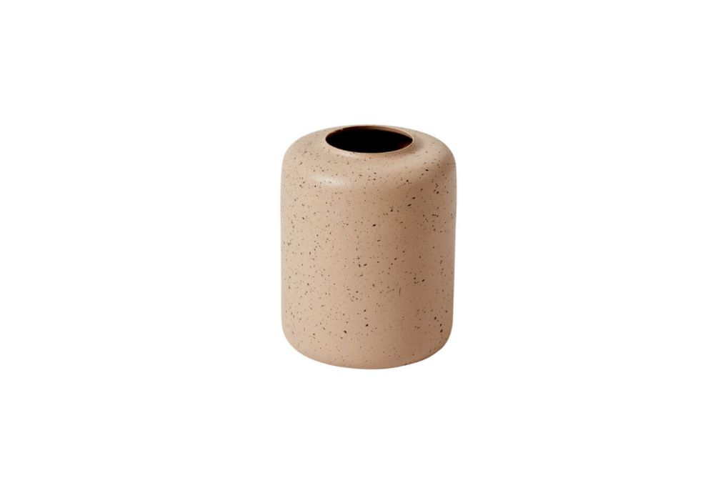 5”H X 4” TAN METAL ASMARA BUDVASE