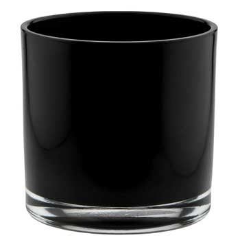 6” X 6”  BLACK GLASS CYLINDER